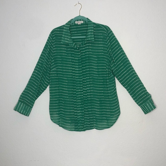 Coldwater Creek Green polkadot button-down - Picture 2 of 3